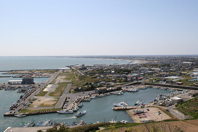 飯岡灯台から見た日中の風景画像